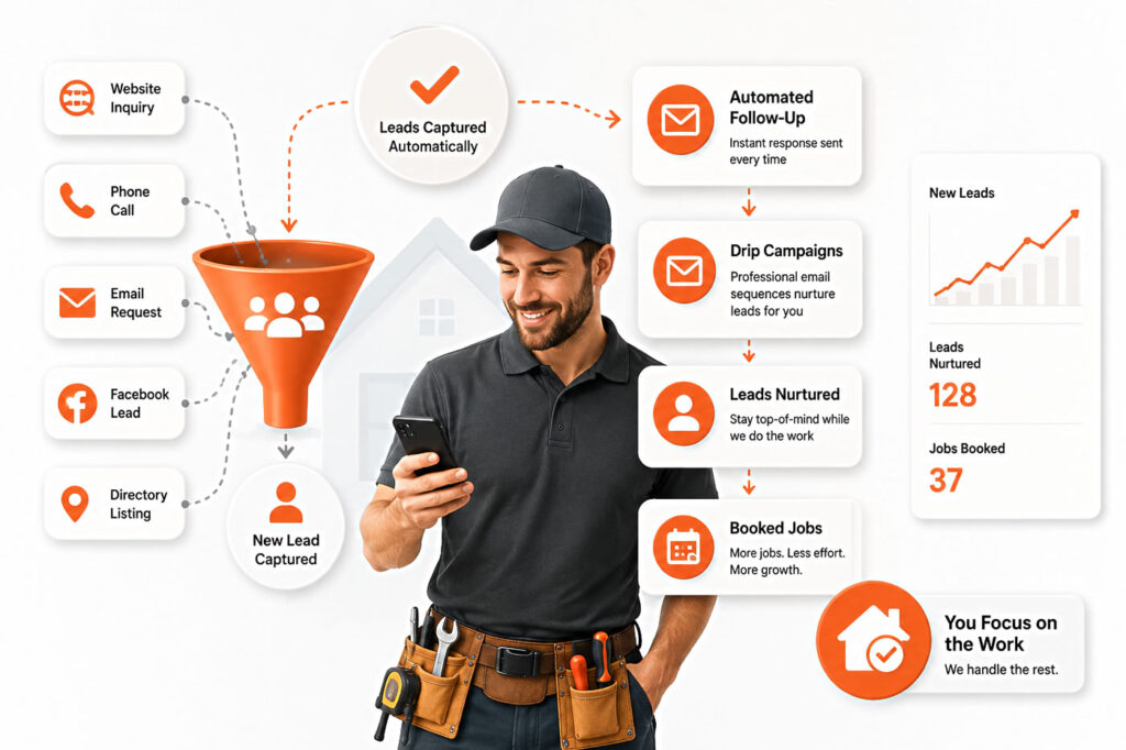 Home trades person getting leads and sending emails